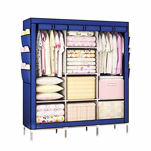 Tragbarer Kleiderschrank,freistehender Eckschrank,einfarbiger Stoff-Leinwandschrank,Kleidungsaufbewahrungsschrank für Schlafzimmer für Kinder und Erwachsene (Größe: 170 x 130 x 45 cm,Farbe: