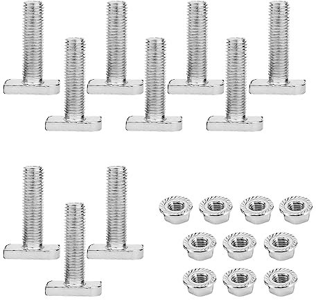 Vordpe 10 Stück Hammerkopfschrauben Set, M10 x 30mm Edelstahl A2-70 Photovoltaik, mit Flanschmutter, für pv Module Photovoltaik-Aluprofil Gewächshaus Photovoltaik Solar Montageschiene