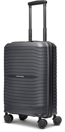 Stratic Kabinen-Koffer für Damen und Herren | Kleiner Cabin-Trolley 37 x 20 x 55 cm aus hochwertigem, leichtem Polypropylen Material | Doppelrolle & Teleskopgriff| Shine Serie