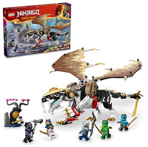 Lego Ninjago - Figura de acción de Egalt The Master Dragon, Juego de Batalla de Juguete de héroe con 5 Minifiguras Ninja para Juego en Grupo o Independiente, Idea de Regalo de Juguete de dragón para