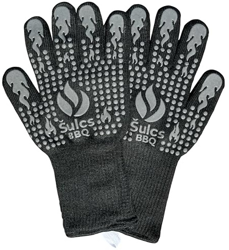Sulcs BBQ Gants de Protection Thermique Haute Performance pour Barbecue, Cheminée, Cuisine - Résistants à la Chaleur jusqu'à 800°C - Renforcés Triple Couche - Taille Universelle - 1 Paire
