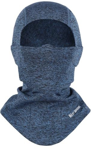 WEST BIKING Sturmhaube Motorrad, Winter Gesichtsmaske Skimaske Winddichte Atmungsaktiv Warme Fahrrad Sturmmaske Herren Damen, Thermo Fleece Balaclava Motorrad Sturmhaube Maske Gesichtshaube (blau*1)