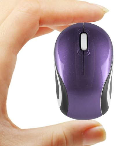 Kabellose Maus Niedliche Mini-Computermaus Kleine Größe Tasche Tragbare Kompakte Reise USB Optische Mäuse 3 Tasten 1000 DPI Kabellose Maus für Laptop PC Computer Notebook Kinder Geschenk (Violett)