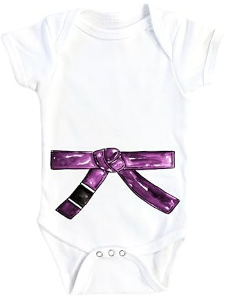 NOFO VIBES BJJ Bodysuit, Brazilian Jiu Jitsu Bodysuit, Martial Arts Bodysuit, BJJ Baby Gift, BJJ Outfit, Purple Belt Bodysuit, Purple Belt Bodysuit® (Size: Blue 12M Infant Jersey Tee)