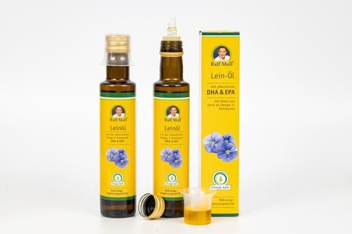 2 x 250ml Leinöl mit DHA und EPA von Ralf Moll - 2erPack - Omega 3 Öl frischer-milder Geschmack
