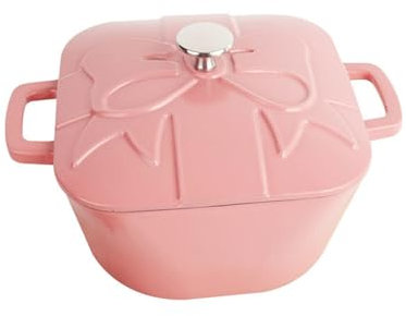 LVYUDS Carré Cocotte Fonte, Multifonctionnel Ménage Pot de Soupe Doubles Poignées avec Couvercle Faitout Gaz Compatible Idéal Cadeau pour Mère Cuisiniers