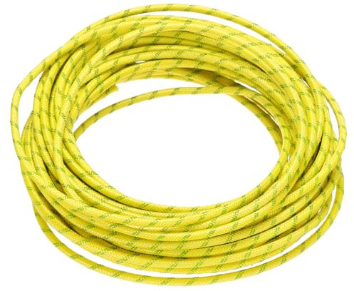 QUARKZMAN 10 Metri/32,8 Piedi 14AWG Cavo Silicone Intrecciato Alta Temperatura -60 a 300 Gradi Celsius Cavo Elettrico Isolato Resistente per Industria, Giallo Verde