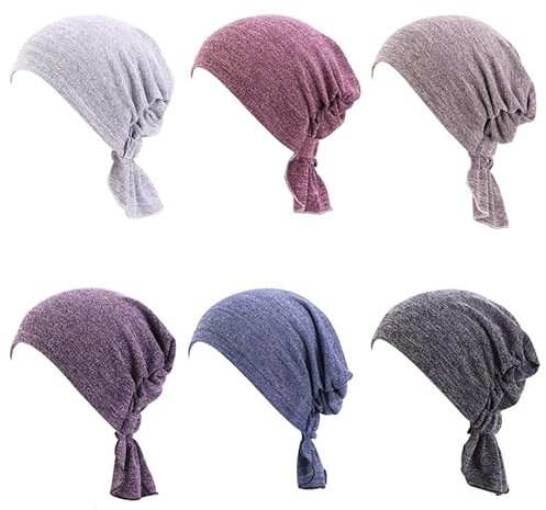 Chemo huvudbonader mössa huvudduk huvudsjal mjuk turban keps blommig bomull känsla tyg alopeci bandana huvudskydd, Vanlig beige märgel, one size