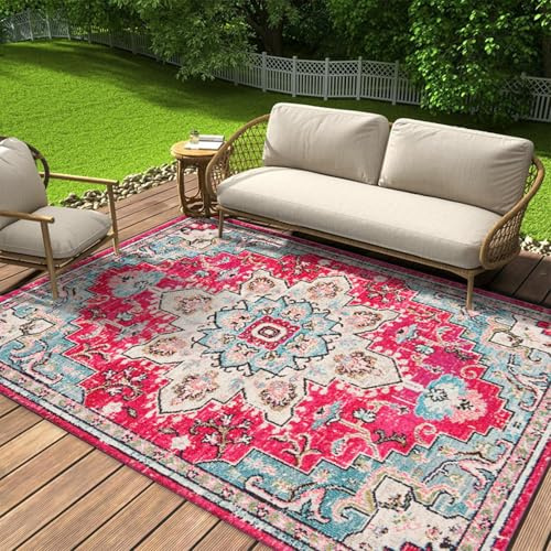 HGTRH Tapis De Sol Exterieur pour Terrasse Jardin, Tapis De Jardin Exterieur Resistant Pluie, RéSistant Aux UV Tapis D Exterieur Terrasse Grande Taille Tissage Tapis De Balcon, Camping