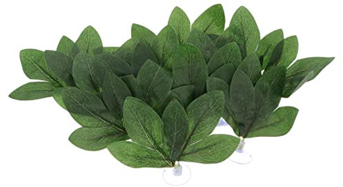 VILLFUL 10pcs Gefälschte Pfingstrose Blätter Reptil Künstliche Pflanzen Lebensechte Aquarium Aquarium Landschaft Decor