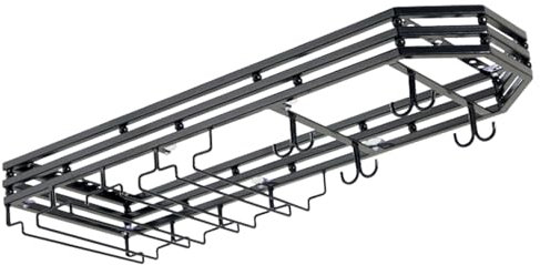 Weinglasregal, Unterschrank Stielglasregal, Draht Weinglashalter Aufbewahrungsbügel, for Schrank Küche Bar(Black,80x25cm)