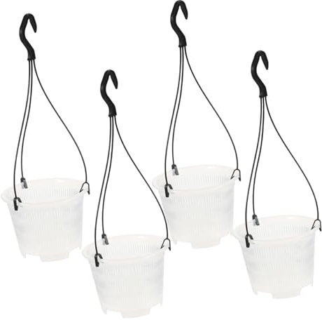 OFFSCH 4ensembles Pots Suspendus pour avec De Jardinières pour Orchidées Et Plantes Intérieur Extérieur Pot Respirant Maille pour Décoration De Balcon Et Jardin