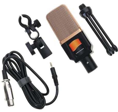 XINAJUND Microfono a condensatore da 3,5 mm con supporto regolabile per cantare in streaming riunioni online