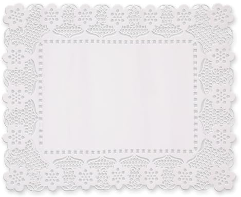 1000 Stück Hygostar Tortenspitzen rechteckig fettdicht, L: 47cm, B: 32cm, weiß, Karton, Tortenspitzen, Tortendeckchen, Plattenpapier