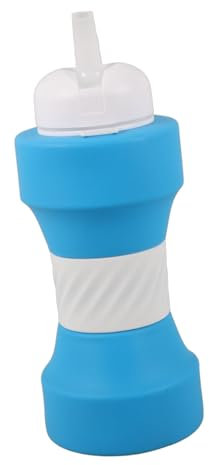 Yardwe Sports Water Bottle Dumbbell Mug Fitness Water Bottle Creative Shape Silicone Large Capacity Camping Portable