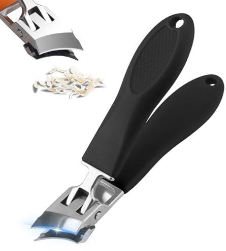 Nagelknipser, 2025 New Nagelknipser Fußnägel, Wide Jaw Opening Anti-Splash Slanted Nail Clipper, Abgeschrägter Nagelknipser, Nagelknipser (Schwarz)