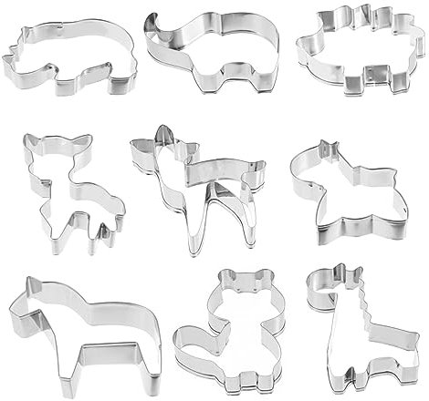 Cabilock Juego De 9 Piezas Para Hornear Con Temática De Animales Cortadores De Galletas Cortadores De Frutas Cortadores De Galletas De Acero Inoxidable Únicos Fáciles De Limpiar Y Mantener