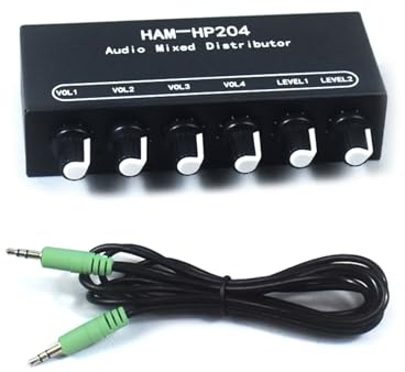 HP204 Stereo Headphone Amplifier 2 Input 4 Output External Amplifier for Auditory Mixing Distributor Selector