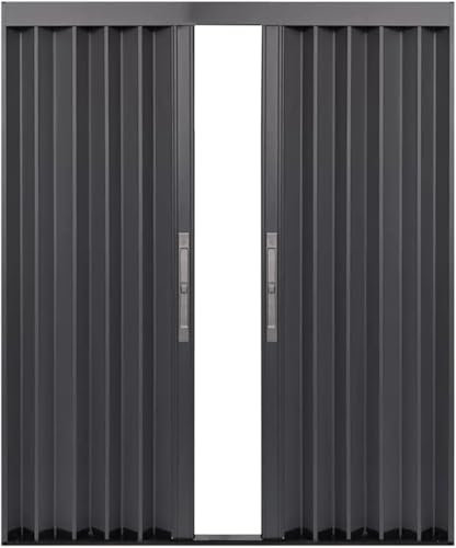 GLFNB Akkordeontür, Scheunentor/versteckte Tür/Doppeltür, verschließbare Aluminium-Falttüren, 203 cm/80 Zoll hoch (B x H 42 x 80 Zoll (106 x 203 cm))