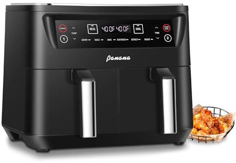 Dual Zone Air Fryer 8L Large Capacity Air Fryers, 6 In 1 Cooking Presets, Fits for Air Fryer, Roast, Dehydrator, Reheat, Bake At Home (8L)