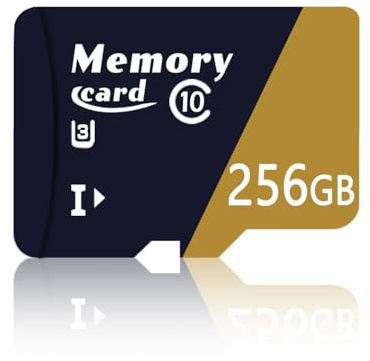 Hcnzdwe Micro Carte 256Go avec Adaptateur - Jusqu'à 100 MB/s, UHS-I, 4K, V30, A2, U3, Micro Carte pour Smartphones, caméras d'action, Drones - E256Go
