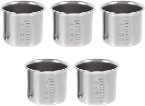 BESTYASH 5 Piezas Vasos Medidores Inoxidable Copas Volumétricas Graduadas para y Recogida de Muestras