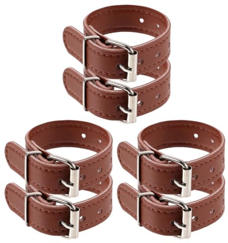 MUSISALY 3 Paia Cinghie Regolabili in Pelle per Cestino Bici Frontale Cinghie Resistenti per Fissaggio Cestini Bicicletta Accessori Stabili e Eleganti per Bici