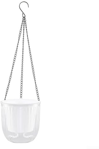 Pot de fleurs à suspendre à arrosage automatique avec niveau d'eau visible et design de circulation de l'air pour une croissance saine des racines (taille L)
