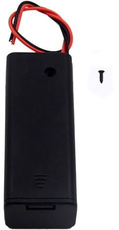 CLIVE-ALFIE 1PCS AA 1.5V Battery Holder Case Plastic Battery Storage Box with ON/OFF Switch Case Cover Wire Leads