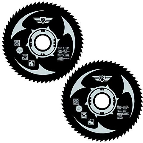 TopsTools 2pcs CS8560T_2 85mm 60T 15mm Bore HSS TCT Circular Saw Blades | Durable, For wood, metal, Long life, Precision cutting blade designed for smooth cuts and long service life