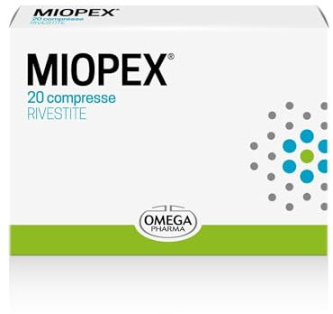 Omega Pharma - Miopex Compresse, Integratore Alimentare con Vitamine, Utile per Favorire il Mantenimento della Capacità Visiva, 20 Compresse