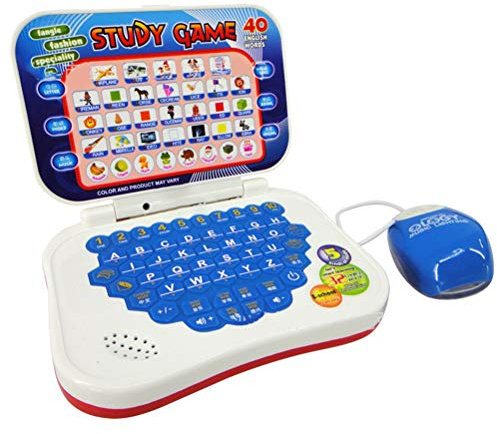 Dunmo Multi-functional Laptop Tablet English Words Letters School Laptop Interactive Educational Kids Computer Toy Baby Early Educational Toy Gift