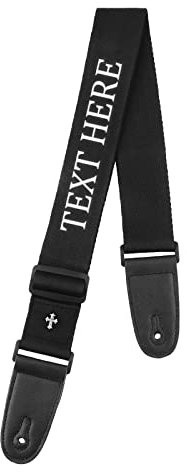 Dinikally Personalisierter Bestickter Gitarrengurt Kundenspezifischer Gitarrengurt (Schwarz)