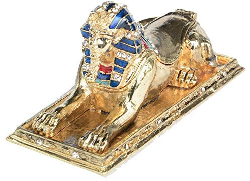 DERBUT Statue Ornament Skulptur Statue Ägypten Sphinx Aufbewahrungsbox Metallhandwerk Desktop-Dekoration Ornamente