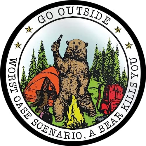 Go Outside Worst Case Scenario A Bear Kills You Vinyl Decal Sticker - Car Truck Van SUV Window Wall Cup Laptop 5.5-Inch