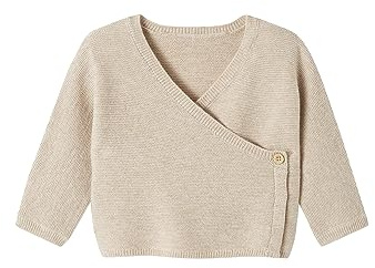Vertbaudet Weiche Baby Wickeljacke beige meliert 74