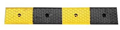 ANSNOW Family Garage Service Rampen, Gummi-Uphill-Matte, Schwellenrampen Für Den Mall-Supermarkt, Bordsteinrampen Für Den Außenbereich, 5 cm/Schwarz Gelb/98 * 15 * 5Cm