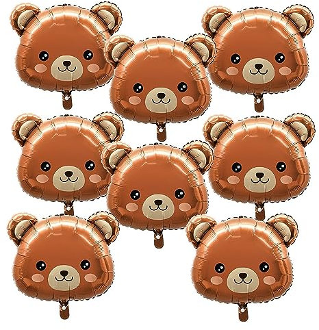 8 Pezzi Palloncini Orso Animali Della Fattoria,Palloncino con Orso Bruno,Orsetto Palloncino Foil,Adatto per Feste di Compleanno, Feste a Tema per Bambini, Attività di Festival per Bambini