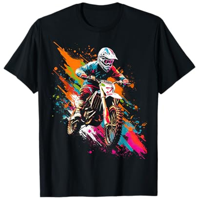 Dirt Bike farbiges Motocross Motorrad Design für Jungen T-Shirt