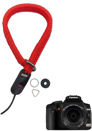 TUKEVA Sangle de Sécurité Réglable Photo pour Appareil Photo Reflex Numérique, Système, Reflex Numériques (rouge)