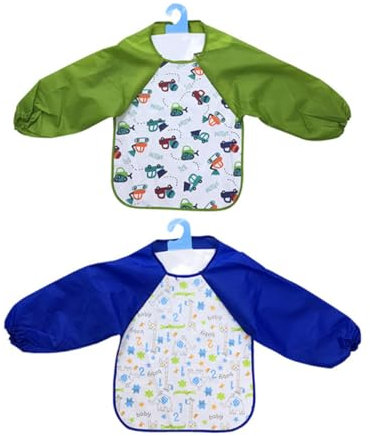 ABOOFAN 2 Stk Kinderkittel Malschürzen für Kinder Kinderschürze Malschürze für Kinder Kunstkittel für die Schule wasserdichter Kittel Kunstkittel für Kinder lange Ärmel Kunstbedarf Baby