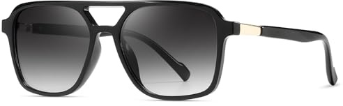 kimorn gafas de sol retro mujere hombre gafas de sol retro retro marcos rectangulares gafas de sol K1649 (Negro/Pendiente Gris)