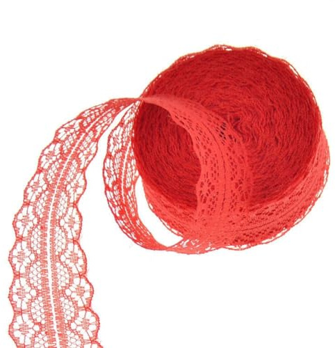 SHTGOI 10M Bunte Spitze Bordüre Spitze 3CM Breite Dekorative Spitze Spitzenbesatz Vorhang Rot Rüschenband Meterware Bänder Spitze Spitzenbordüre Selbstklebend Spitzenborte Zum Nähen