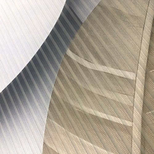 HOME in green HIG LISON Schiebegardine recyceltes Polyester, 245x60 cm, Blättermotiv, Farbe:Natur, Größe:245 x 60 cm, Anzahl:4er Set (2X, 2X)