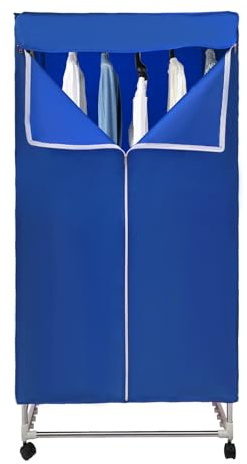Tragbarer Wäschetrockner,Mini Wäschetrockner Elektrisch 1200-1500W 60-70℃ Tragfähigkeit bis 30kg für Häuser Wohnungen Schlafsäle Wohnwagen Hotels 70 * 50 * 150cm (Fernbedienung-Blau)