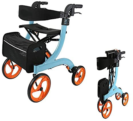Klappbarer Rollator Gehgestell mit Bremsen und Set, elegant und faltbar, leichtes Design für einfaches Tragen und Bewegen