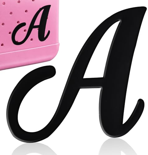 CTOHN Letter Charms for Bogg Bag, Alphabet Lettering Accessories (Black, A)