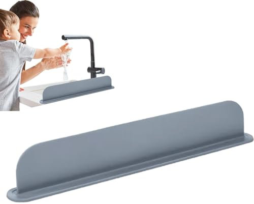 Wasserspritzschutz für die Küche, 52 x 5 x 8,5 cm, extra lang, Silikon-Spritzschutz, wiederverwendbarer Spritzschutz, Saugnapf-Spritzschutz für Badezimmer-Wasserhahn und Geschirrspülen, Küchenspüle