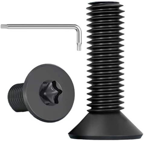 ORTAVA 10 Stück M8 x 20 Senkkopfschrauben Torx, Schrauben Schwarz Senkkopf, Edelstahl A2 V2A, Schwarzes Oxid, Maschinenschrauben mit Torx Schlüssel, für Maschinenausrüstung und Wohnmöbel