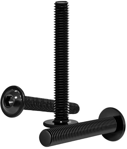 HONPHIER 20 Stück M6 x 45mm Linsenkopfschrauben Innensechskant Schrauben Edelstahl Maschinenschrauben Set Vollgewinde Rundkopfschrauben, Schwarz